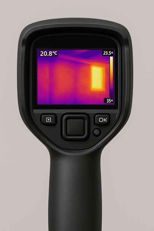 איתור נזילה במצלמה תרמית על ידי אינסטלטור בקריות